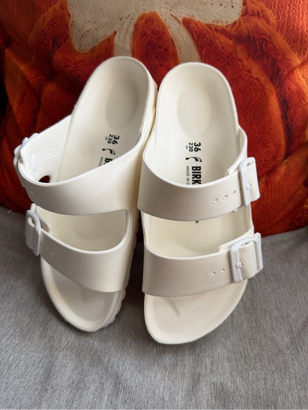 Birkenstock Kids White Arizona EVA Double-Strap Sandals